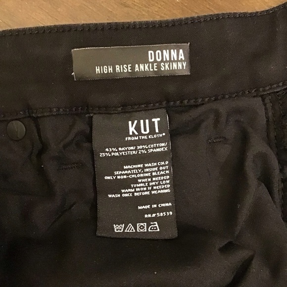 Kut From The Kloth 20W Donna High Rise Ankle Skinny Women’s Jeans Black Frayed - Picture 10 of 12
